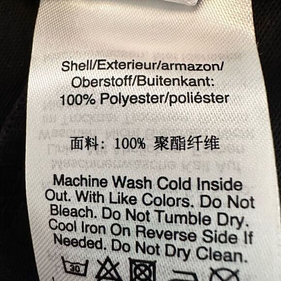 DKNY Keyhole Back Slash Neck Crinkled Long Sleeve Top Black Large - Picture 6 of 6